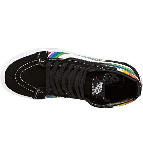 VANS SK8 Hi Reissue (Refract) Blk/True White/Multi Men\'s Skate Shoes Size 11.5